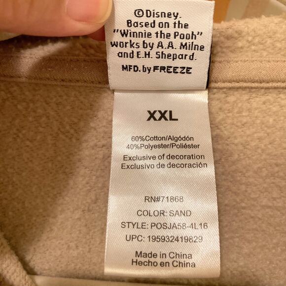 Disney's Winnie the Pooh Embroidered Patches Full-Zip Hoodie Size XXL - Picture 4 of 11